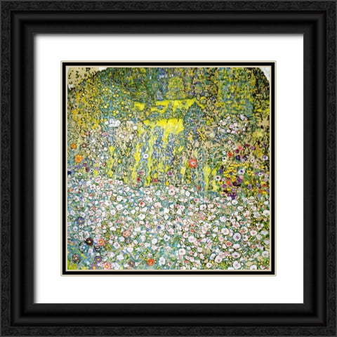 Garden Landscape With Hilltop 1916 Black Ornate Wood Framed Art Print with Double Matting by Klimt, Gustav