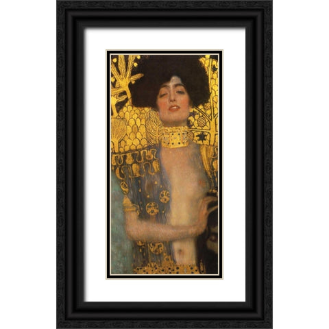 Judith Black Ornate Wood Framed Art Print with Double Matting by Klimt, Gustav