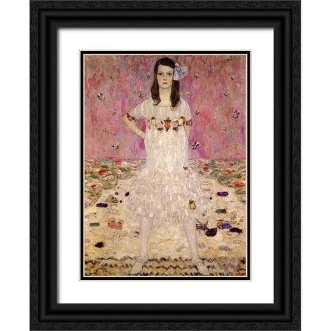 Mada Primavesi Black Ornate Wood Framed Art Print with Double Matting by Klimt, Gustav