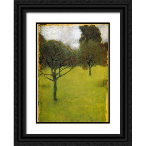 Orchard 1898 Black Ornate Wood Framed Art Print with Double Matting by Klimt, Gustav