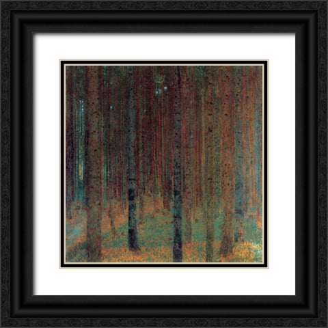 Pine Forest II 1901 Black Ornate Wood Framed Art Print with Double Matting by Klimt, Gustav