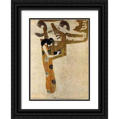 Poesie Black Ornate Wood Framed Art Print with Double Matting by Klimt, Gustav