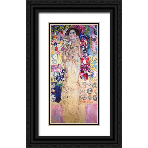 Portrait Of A Lady 1918 Black Ornate Wood Framed Art Print with Double Matting by Klimt, Gustav