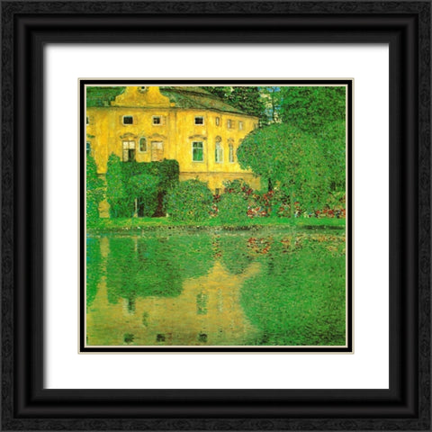 Schloss Kammer On Attersee - 2 Black Ornate Wood Framed Art Print with Double Matting by Klimt, Gustav