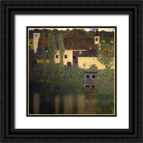 Schloss Kammer On The Attersee I 1908 Black Ornate Wood Framed Art Print with Double Matting by Klimt, Gustav