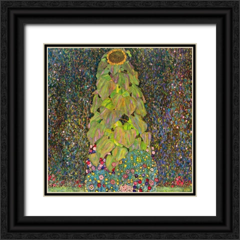 Sunflower Black Ornate Wood Framed Art Print with Double Matting by Klimt, Gustav
