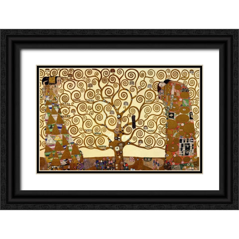 The Stoclet Frieze Black Ornate Wood Framed Art Print with Double Matting by Klimt, Gustav