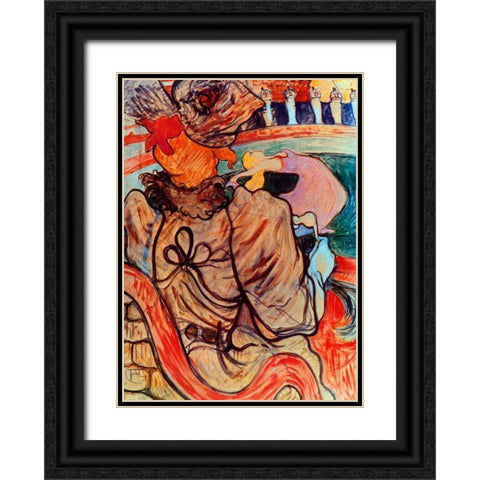 The Dancer And The Five Stuffed Shirts Black Ornate Wood Framed Art Print with Double Matting by Toulouse-Lautrec, Henri