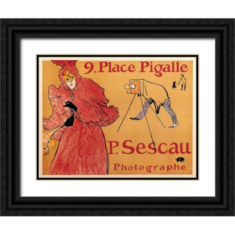 The Photographer Paul Sescau Black Ornate Wood Framed Art Print with Double Matting by Toulouse-Lautrec, Henri
