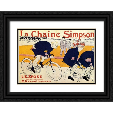 The Simpson Chain Black Ornate Wood Framed Art Print with Double Matting by Toulouse-Lautrec, Henri