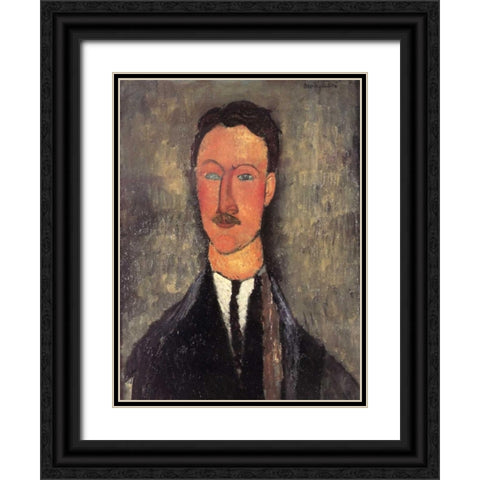 Leopold Survage Black Ornate Wood Framed Art Print with Double Matting by Modigliani, Amedeo