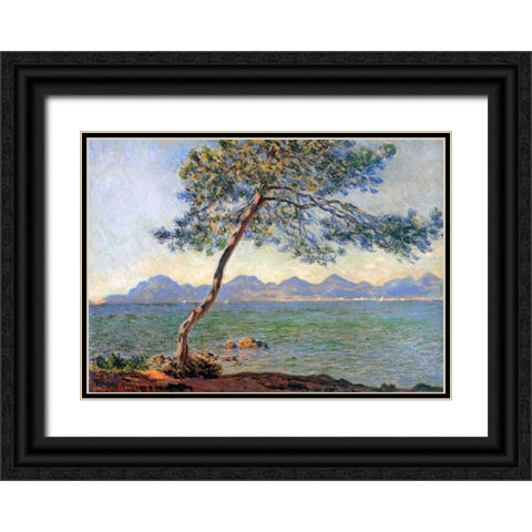Au Cap DAntibes 1888 Black Ornate Wood Framed Art Print with Double Matting by Monet, Claude