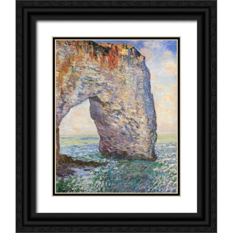 The Manneporte Near Etretat 1886 Black Ornate Wood Framed Art Print with Double Matting by Monet, Claude