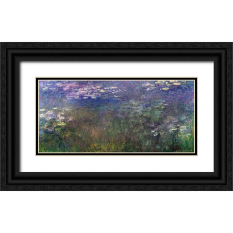 Water Lilies 1916-20 Black Ornate Wood Framed Art Print with Double Matting by Monet, Claude