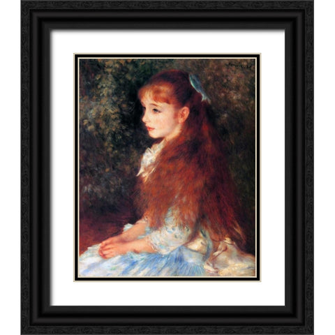 Irene Cahen DAnvers Black Ornate Wood Framed Art Print with Double Matting by Renoir, Pierre-Auguste