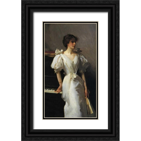 Catherine Vlasto 1897 Black Ornate Wood Framed Art Print with Double Matting by Sargent, John Singer