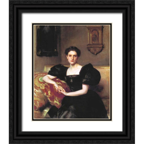 Elizabeth Winthrop Chandler Black Ornate Wood Framed Art Print with Double Matting by Sargent, John Singer