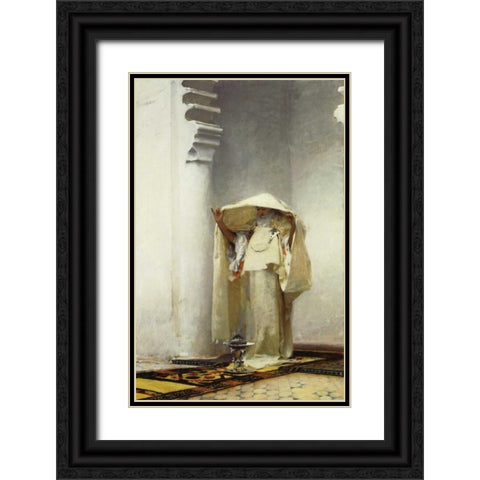 Fumee dAmbre Gris Black Ornate Wood Framed Art Print with Double Matting by Sargent, John Singer