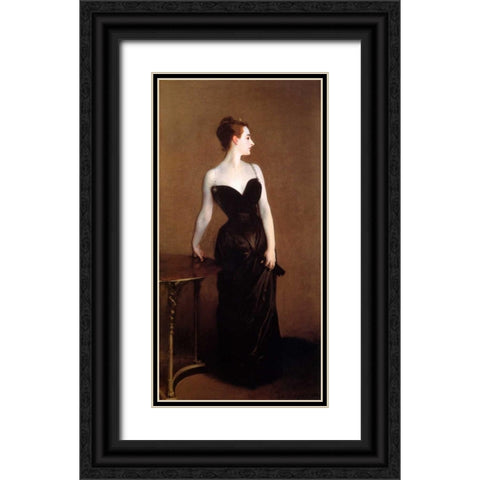 Madame Pierre Gautreau - Madame X Black Ornate Wood Framed Art Print with Double Matting by Sargent, John Singer