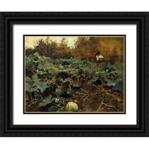 Pumpkins 1878-80 Black Ornate Wood Framed Art Print with Double Matting by Sargent, John Singer