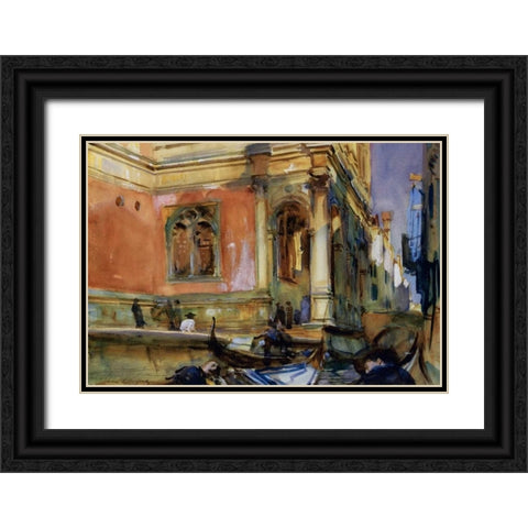 Scuola di San Rocco, 1902-04 Black Ornate Wood Framed Art Print with Double Matting by Sargent, John Singer