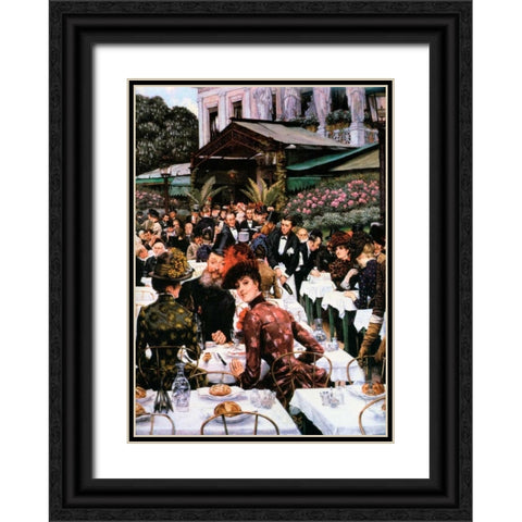 The Artists Ladies Black Ornate Wood Framed Art Print with Double Matting by Tissot, James Jacques