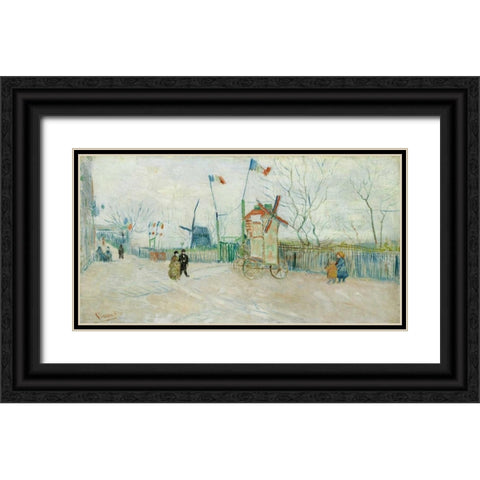 Le Moulin A Poivre Black Ornate Wood Framed Art Print with Double Matting by Van Gogh, Vincent