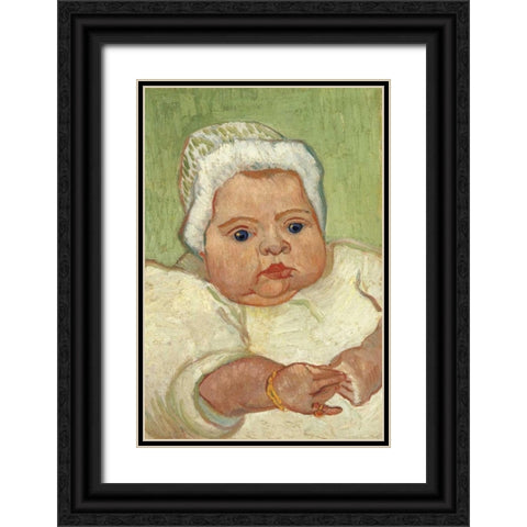 Marcelle Roulin Black Ornate Wood Framed Art Print with Double Matting by Van Gogh, Vincent