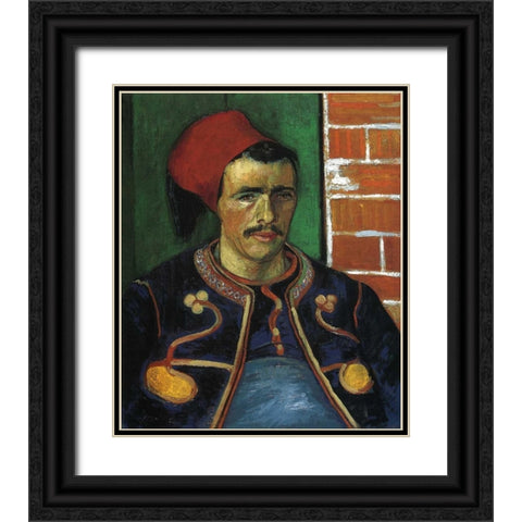 The Zouave Black Ornate Wood Framed Art Print with Double Matting by Van Gogh, Vincent