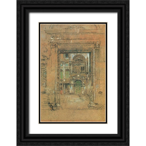 San Giovanni Apostolo Et Evangelistae 1880 Black Ornate Wood Framed Art Print with Double Matting by Whistler, James McNeill