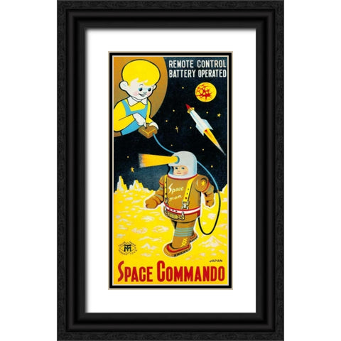 Space Commando Black Ornate Wood Framed Art Print with Double Matting by Retrobot