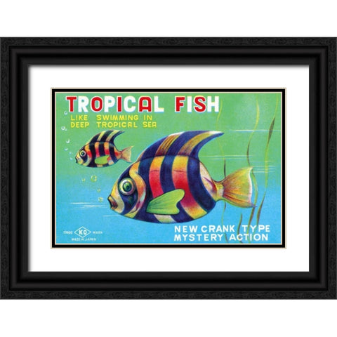 Tropical Fish Black Ornate Wood Framed Art Print with Double Matting by Retrobot