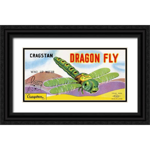 Cragstan Dragon Fly Black Ornate Wood Framed Art Print with Double Matting by Retrobot