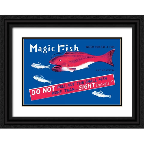 Magic Fish Black Ornate Wood Framed Art Print with Double Matting by Retrobot