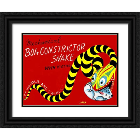 Boa Constrictor Snake with Victim Black Ornate Wood Framed Art Print with Double Matting by Retrobot