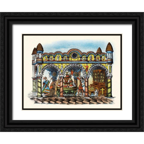 The Rape of the Crowns Black Ornate Wood Framed Art Print with Double Matting by Unknown