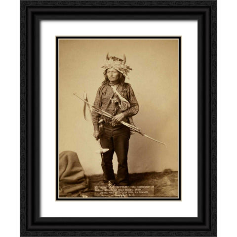 Little, the instigator of Indian Revolt at Pine Ridge, 1890 II Black Ornate Wood Framed Art Print with Double Matting by Grabill, John C.H.
