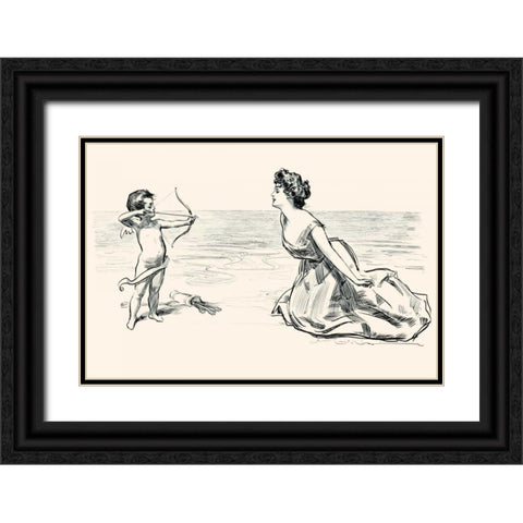 Big Game Black Ornate Wood Framed Art Print with Double Matting by Gibson, Charles Dana