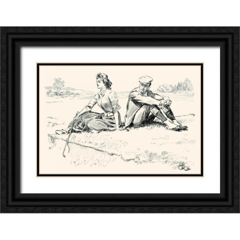 A Little Incident Black Ornate Wood Framed Art Print with Double Matting by Gibson, Charles Dana