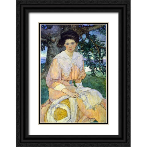 Gisele Black Ornate Wood Framed Art Print with Double Matting by Green, Elizabeth Shippen
