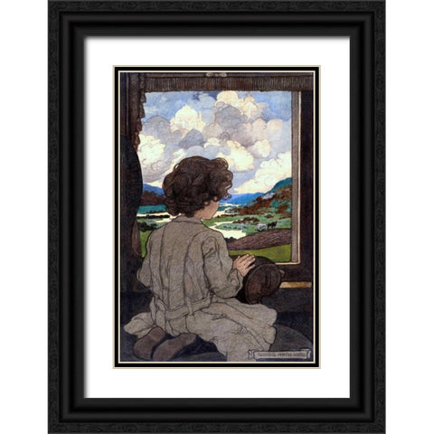 Journey Black Ornate Wood Framed Art Print with Double Matting by Green, Elizabeth Shippen