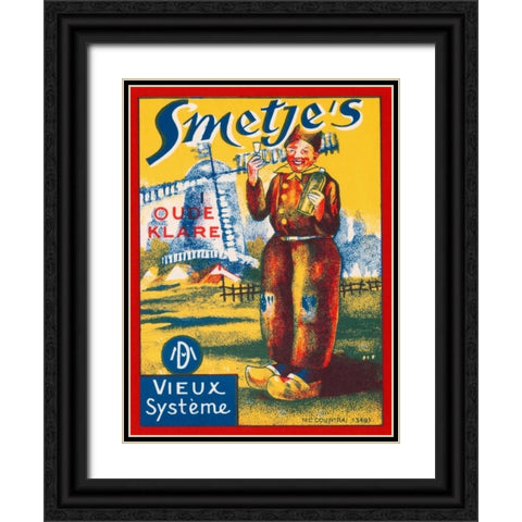 Smetjes Oude Klare Black Ornate Wood Framed Art Print with Double Matting by Vintage Booze Labels