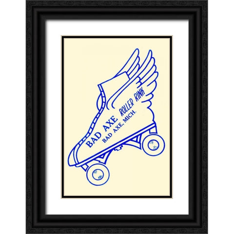 Bad Axe Roller Rink Black Ornate Wood Framed Art Print with Double Matting by Retrorollers