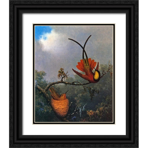 Crimson Topaz Black Ornate Wood Framed Art Print with Double Matting by Heade, Martin Johnson