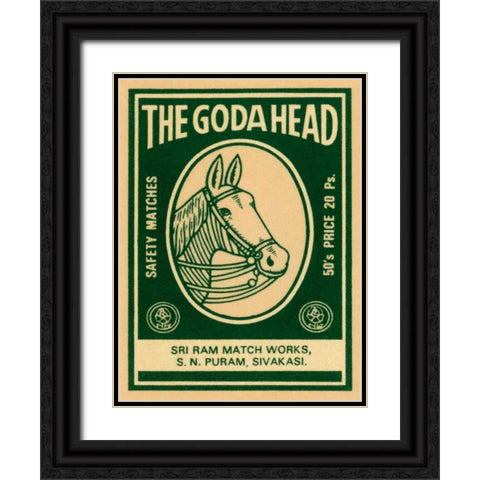 The Goda Head M Black Ornate Wood Framed Art Print with Double Matting by Phillumenart