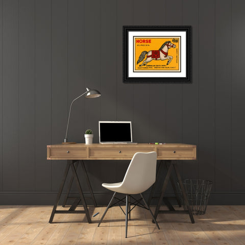 Horse Matches Black Ornate Wood Framed Art Print with Double Matting by Phillumenart