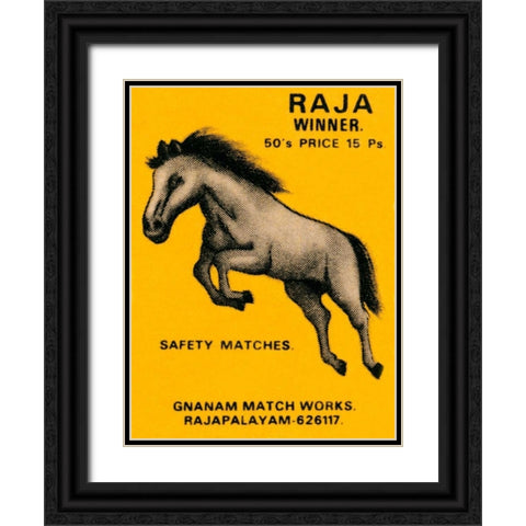 Raja Winner Safety Matches Black Ornate Wood Framed Art Print with Double Matting by Phillumenart