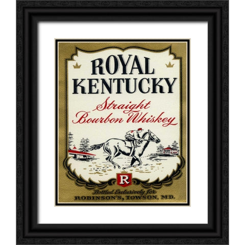 Royal Kentucky Straight Bourbon Whiskey Black Ornate Wood Framed Art Print with Double Matting by Vintage Booze Labels