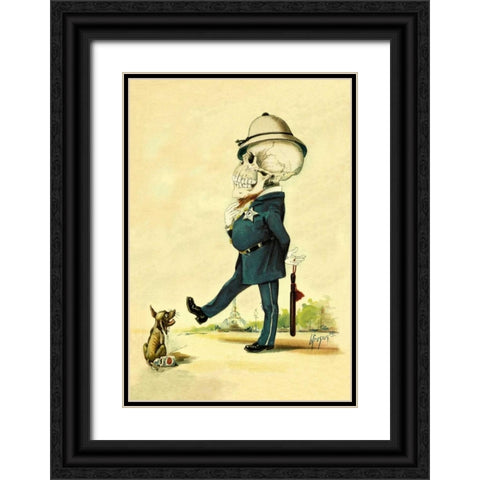 Death Walks a Beat Black Ornate Wood Framed Art Print with Double Matting by Frusius