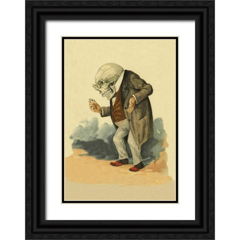 Death Pinching Every Penny Black Ornate Wood Framed Art Print with Double Matting by Frusius